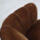 1960s, Danish curved chair, brown furniture velour.