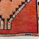 Pomegranate Red & Navy Blue Vintage Runner Rug, Geometric Pattern Runner