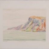 Camille combe: the mountain of bear island, original signed monotype