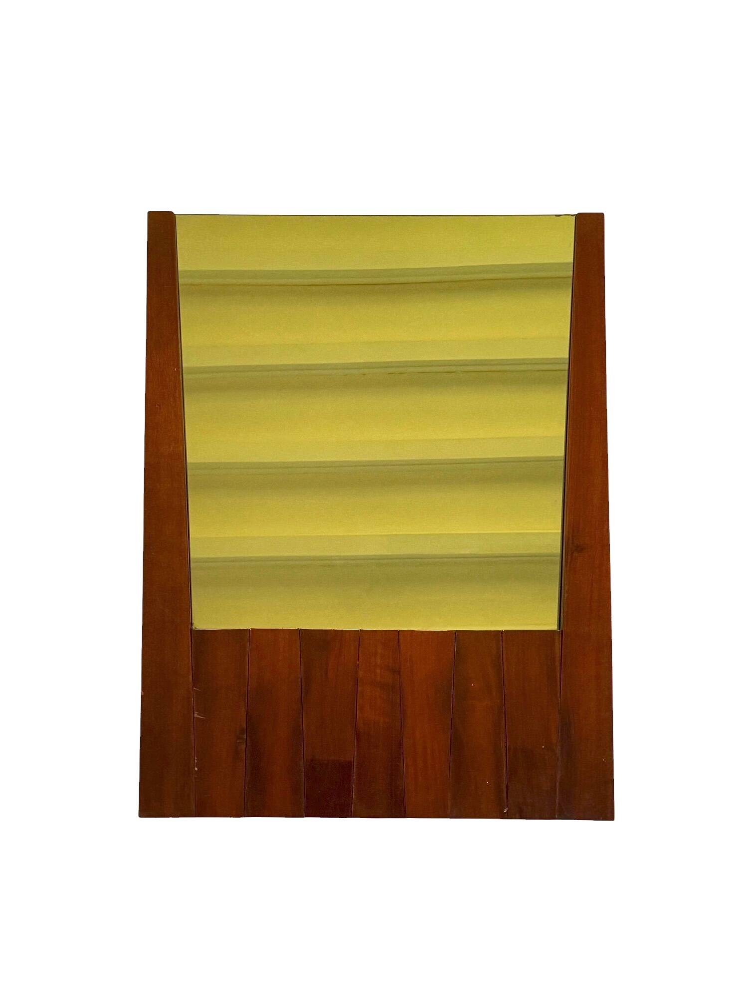 Luciano Frigerio, mod. Barium solid walnut mirror, Frigerio di Desio 1970s