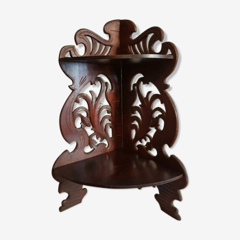 Corner shelf in mahogany carved Art Nouveau period XIX