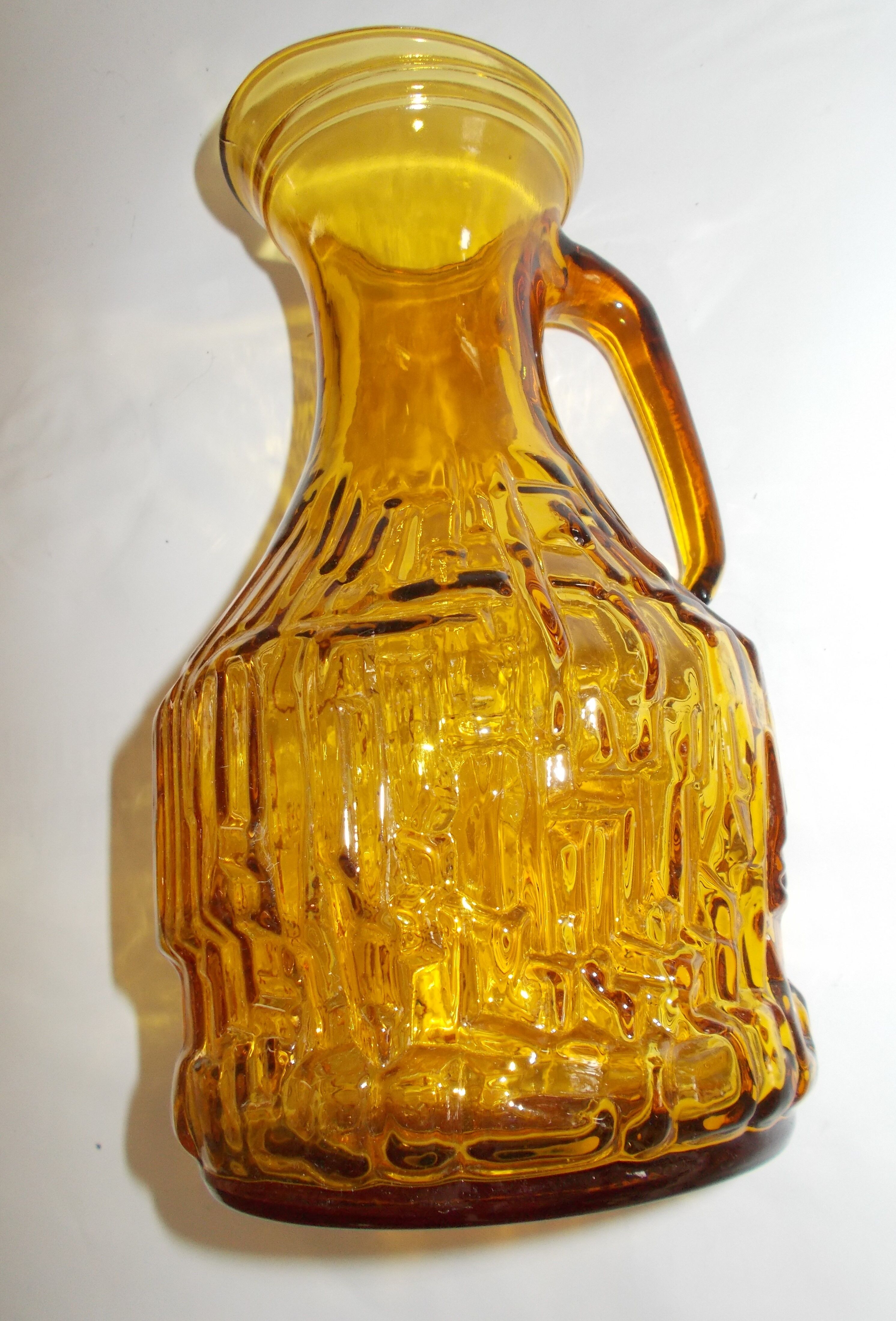Vintage amber transparent glass decanter