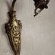 French art nouveau bronze wall light white frilled patterned glass shade 4213