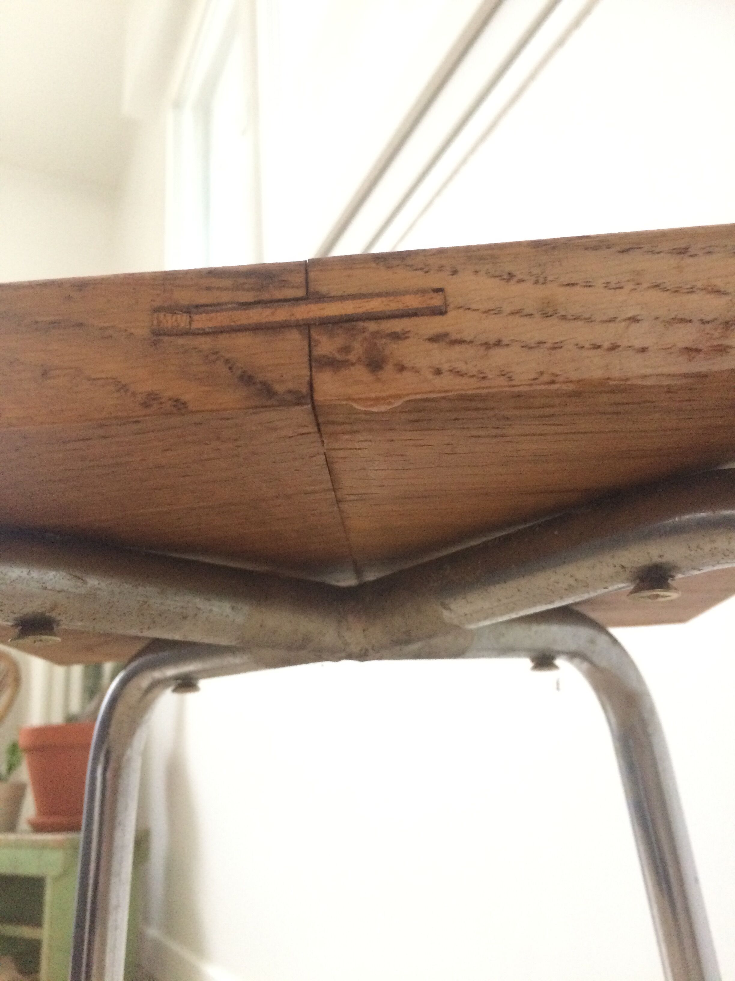 Vintage stool wood metal