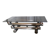 Chrome & smoked glass coffee table