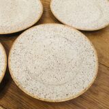 assiettes à dessert Tulowice Poland vintage grès moucheté