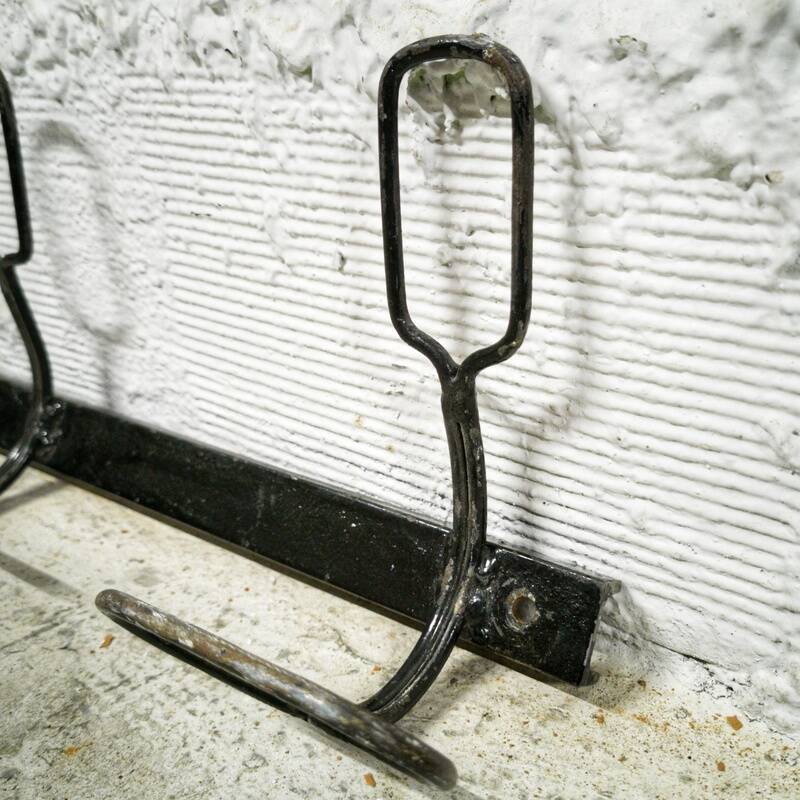 Iron wall coat rack with 7 double hooks