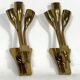 Lumi Milano, Mid-Century Modern pair of Italian brass sconces from 60s