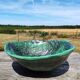 Vintage cabbage leaf earthenware salad bowl