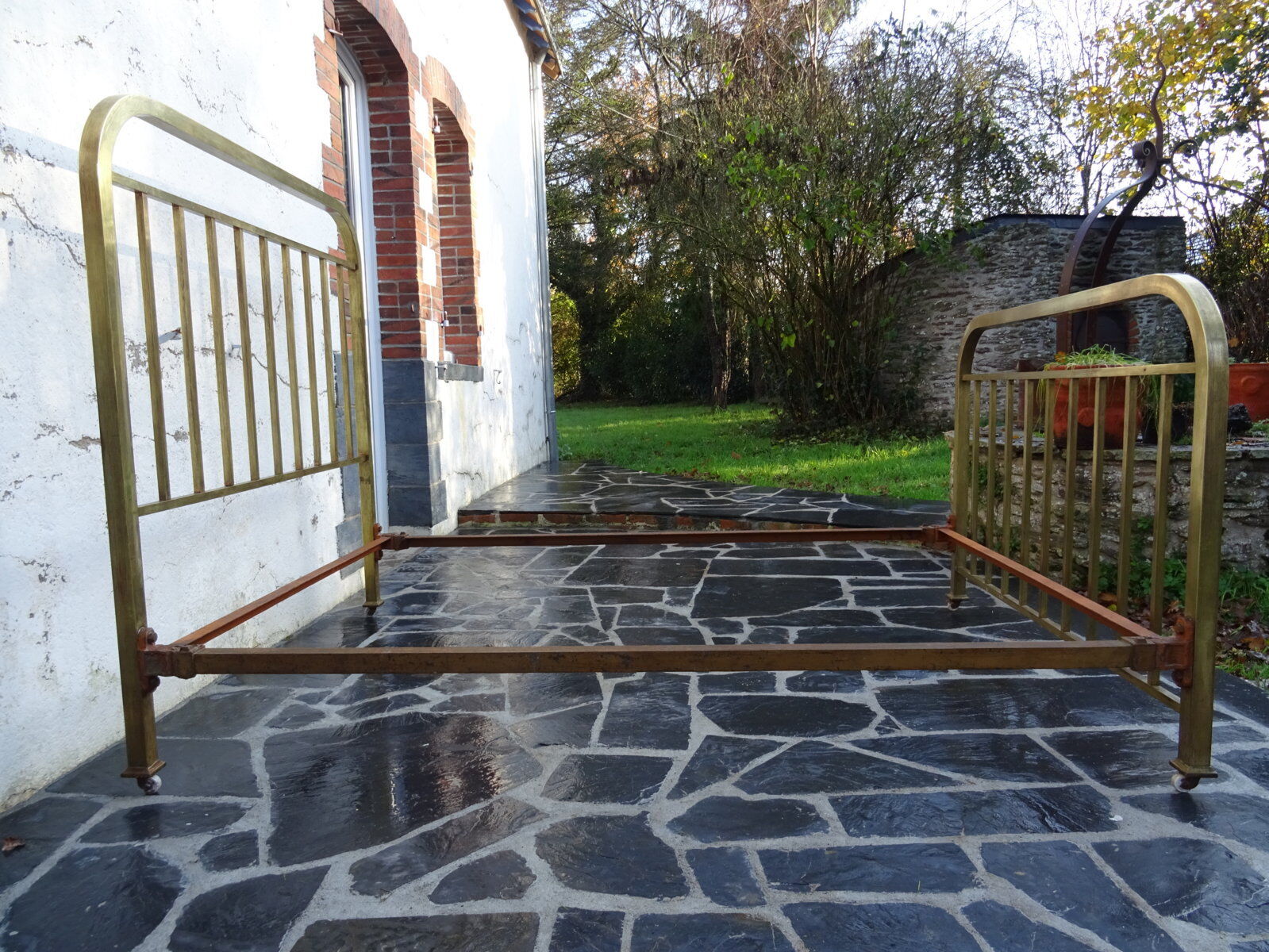 Double art brass art bed