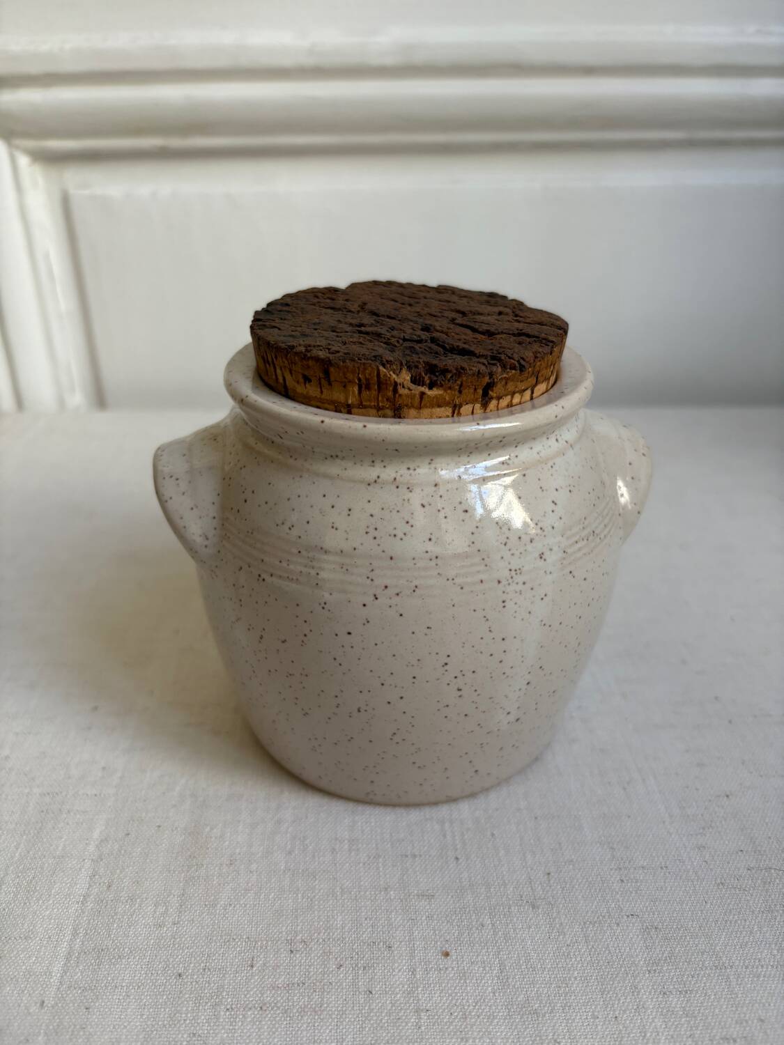 Speckled stoneware pot