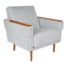 Mid-century modern armchair, restored, 1960, light grey fabric