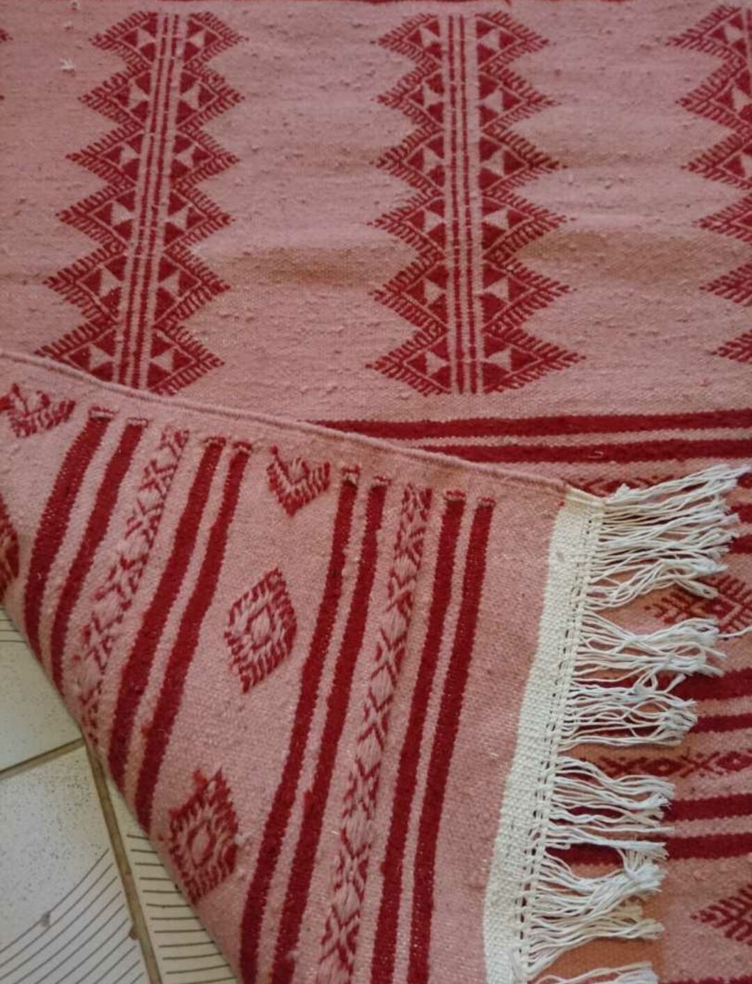 Berber carpet pink and Red 110 x 66 cm