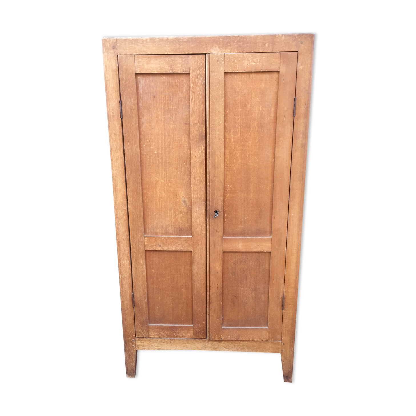 Vintage wardrobe with compass feet in beech