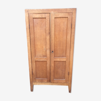 Vintage wardrobe with compass feet in beech