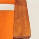 Vintage Orange Armchair Wool Upholstery Walnut Color Wood