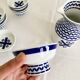 Set of six Sargadelos porcelain wine glasses and pitcher