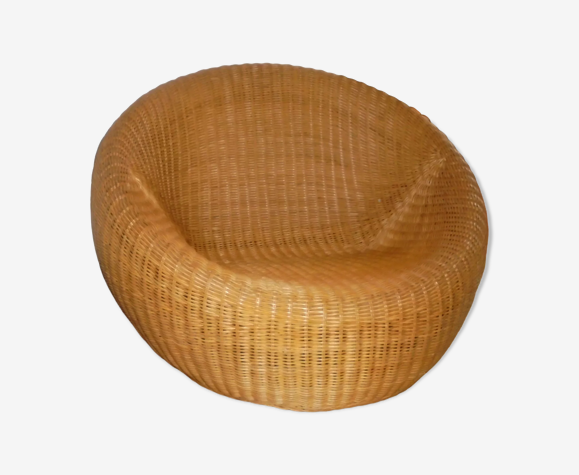 Fauteuil chauffeuse en rotin