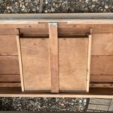 Art Deco farmhouse table in raw wood