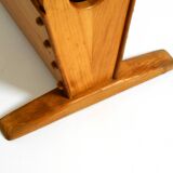 Beautiful mid-century modern side table with magazine rack, made of ash woo