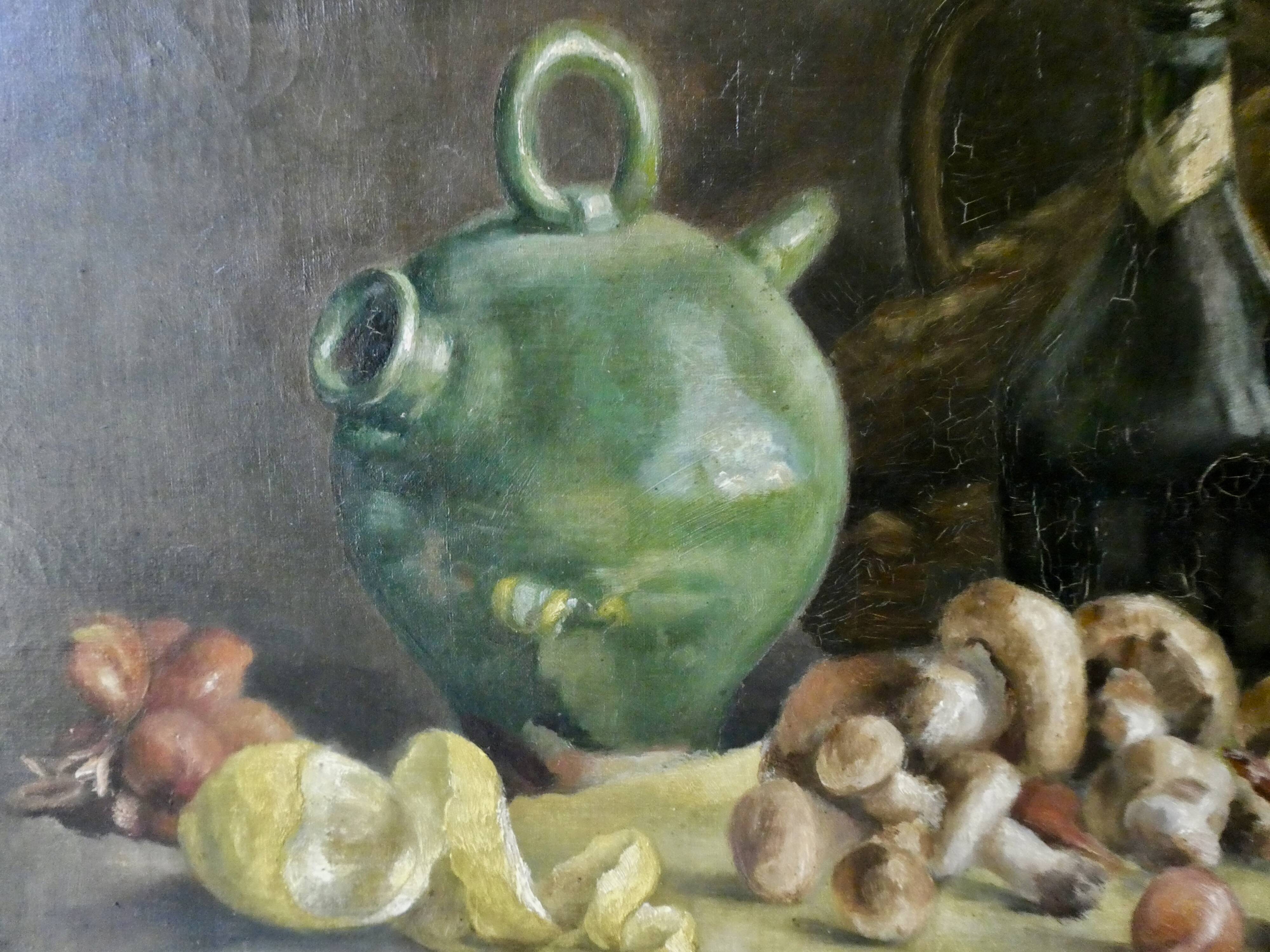 Tableau, huile sur toile, nature morte, signée
