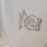 Lot de 10 assiettes St Amand. Modéle Amanda. Blanches entourage vert d' eau.2 lots.