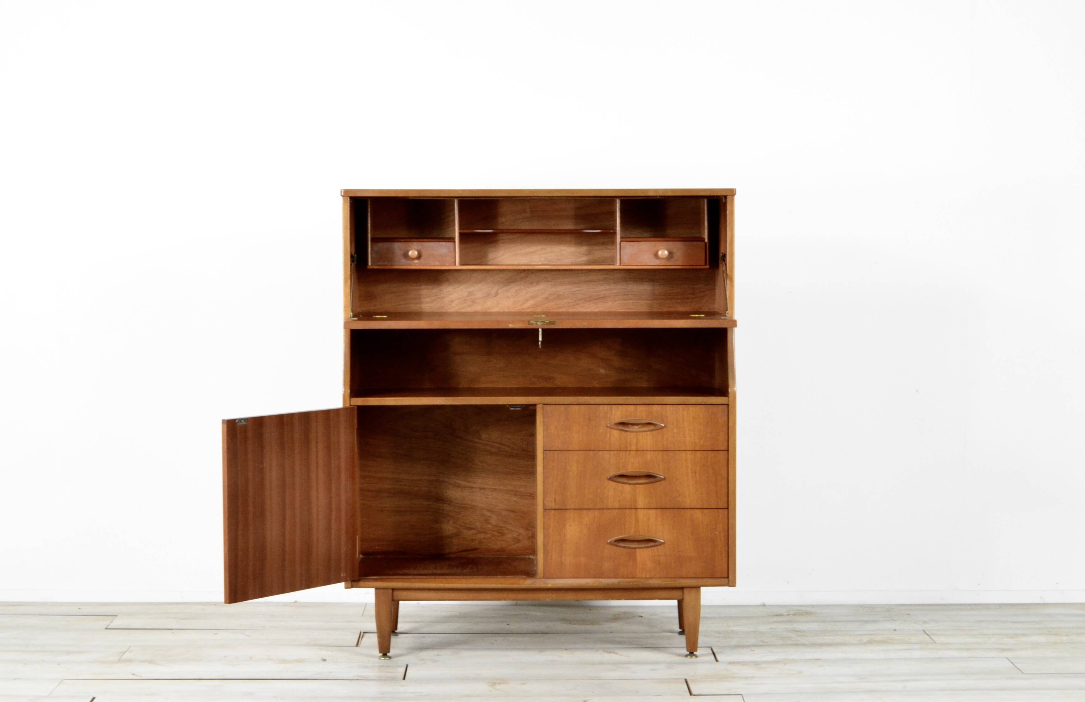 Vintage 'Jentique' Danish Style Teak Bureau / Sideboard / Cabinet. Delivery