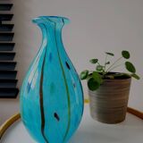 Vaas Meerkleurige en verre, style rétro, jaren 1980, Murano, italie