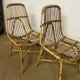Paire de chaises en rotin & bambou