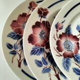 Set of three ironstone plates K & G Lunéville model Régine - 1950s