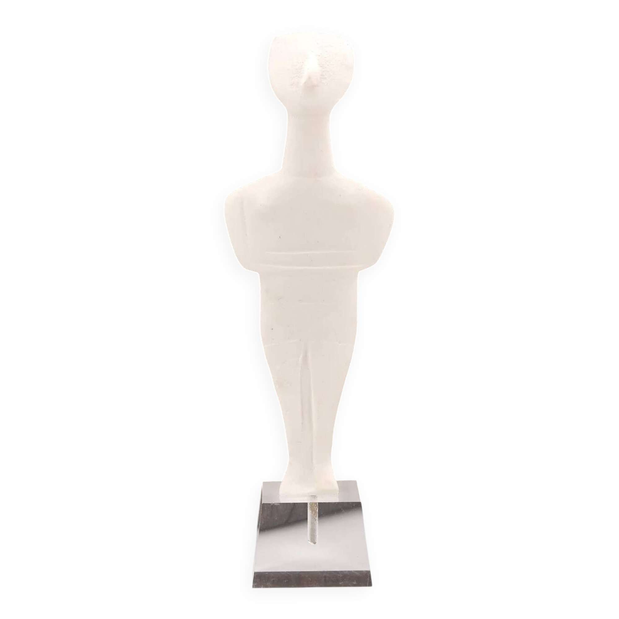 Greek Cycladic idol sculpture on base, 1970s