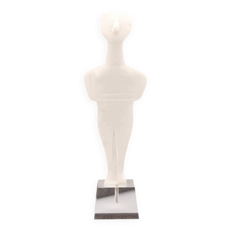 Greek Cycladic idol sculpture on base, 1970s