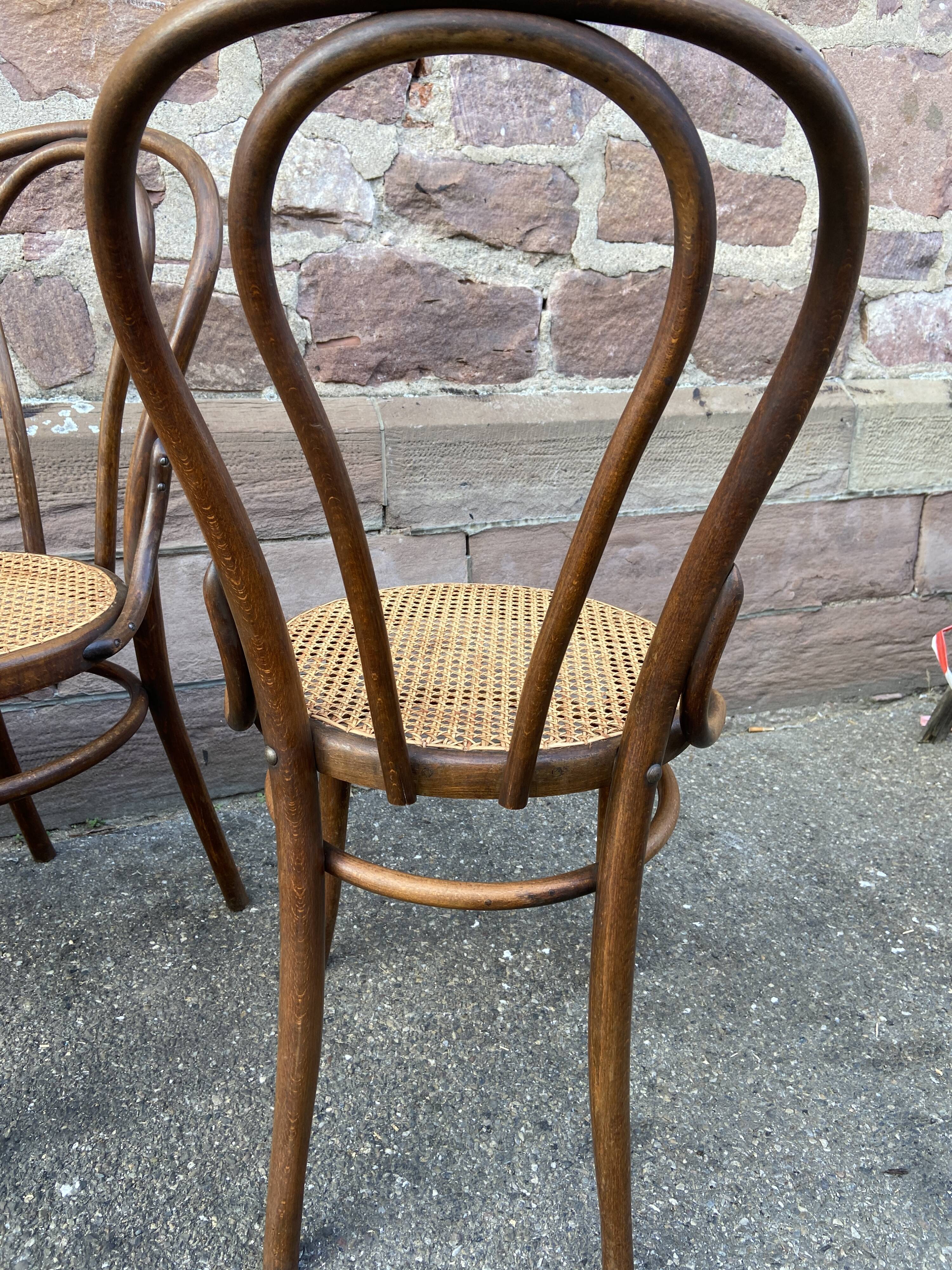 Suite of 4 chairs bistrot Fischel Nr 18 bentwood