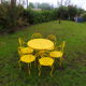 Yellow wrought iron garden room