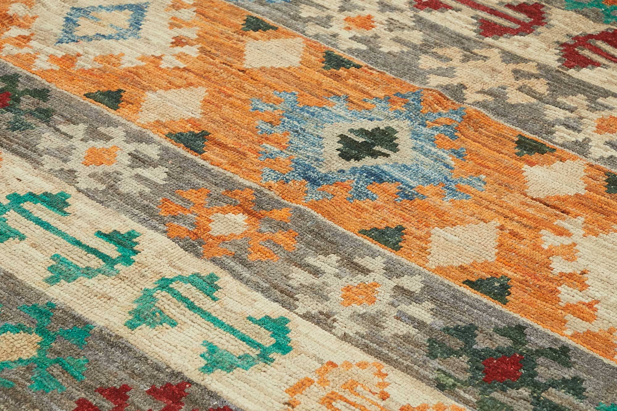 Hand-Knotted Turkish Contemporary 289 cm x 370 cm Beige Wool Carpet