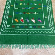 Handwoven Berber Kilim rug: Small Moroccan tribal accent rug