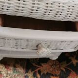 Paire tables de chevet rotin