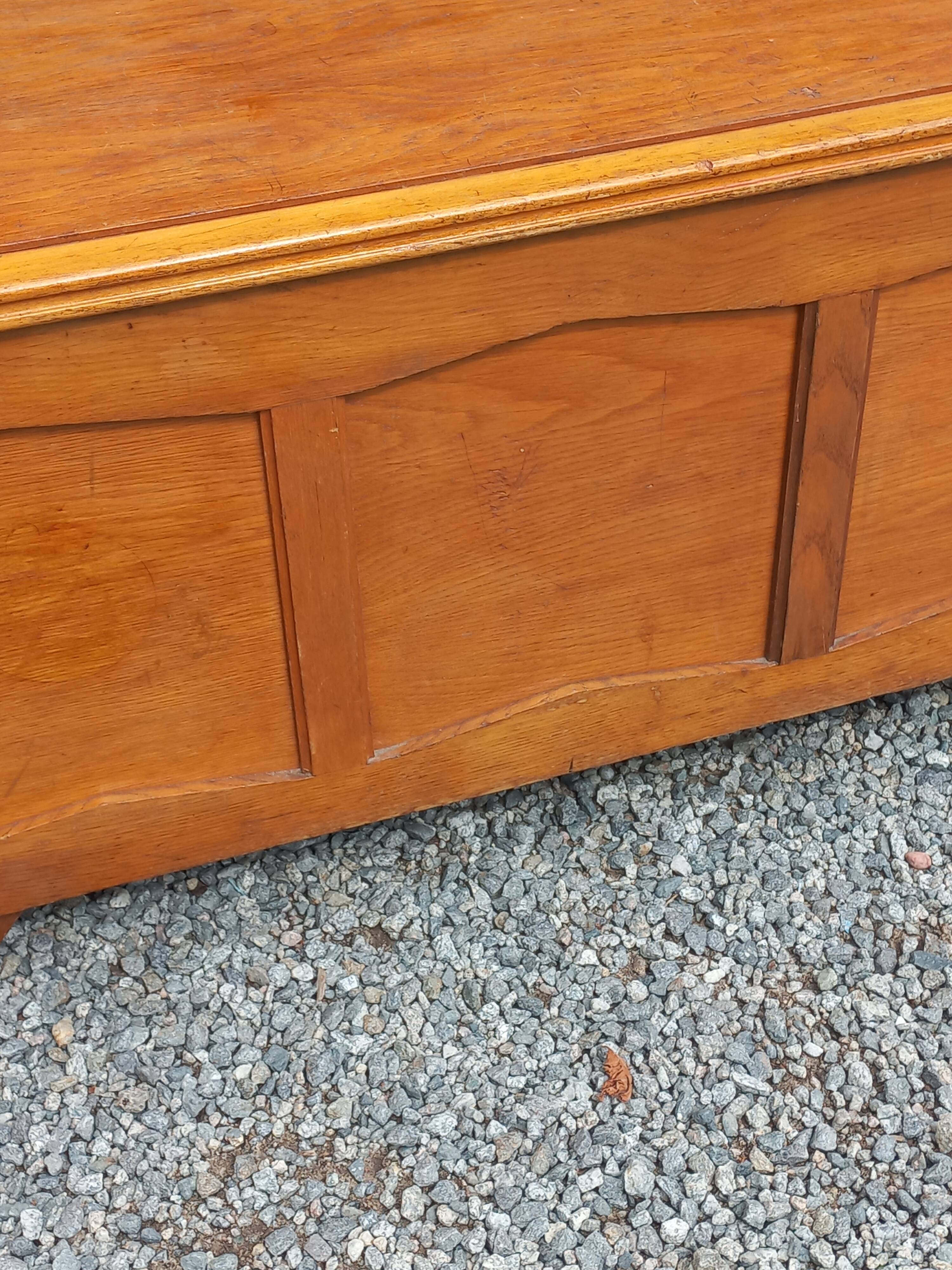 Vintage 1950s oak chest with compass feet