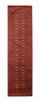 Red Turkmen Medallion Runner, Vintage Wool Geometric Hallway Rug 76x248 cm