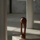 Wood sculpture "The Thoughtful One" by Ole Wettergren, Denmark, 1980s