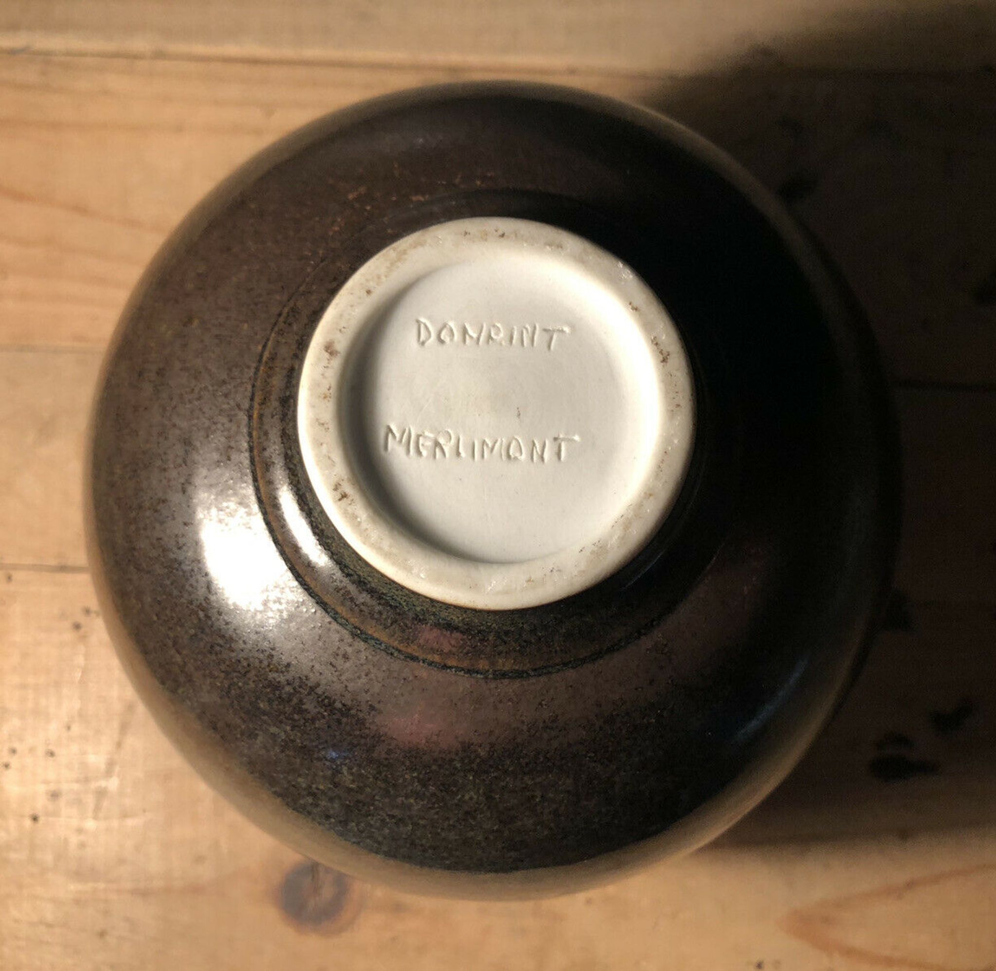 Vase en céramique émaillé signé Anne Marie Donaint Merlimont