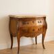 Commode sauteuse style Louis XV en bois et marbre