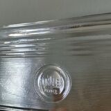 Vintage duralex France butter dish molded glass butter box