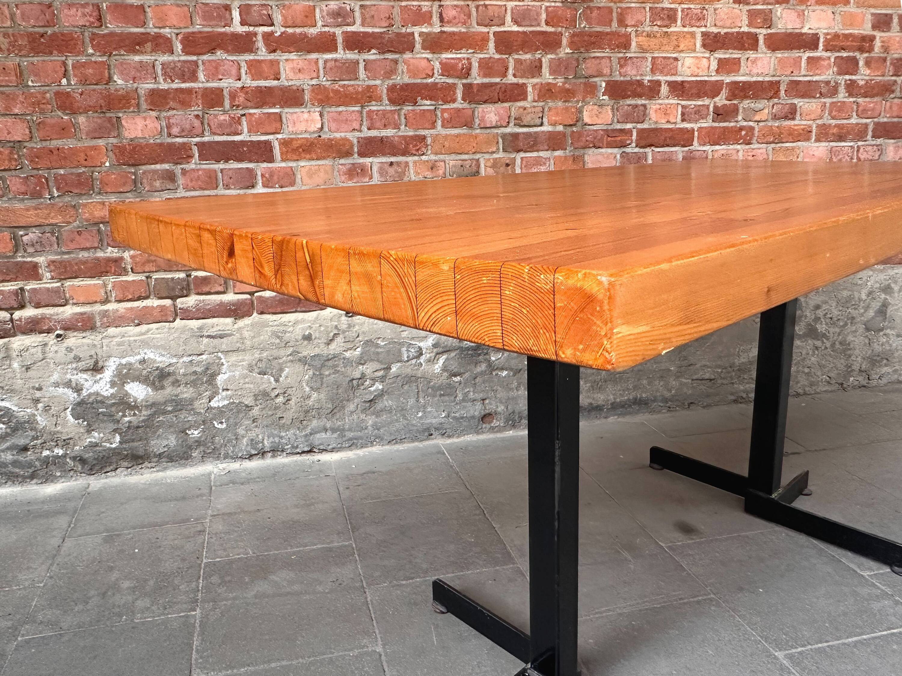 Dining table or desk Les Arcs Charlotte Perriand solid pine France 1960