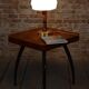Mid-Century Table Lamp in Walnut, Brass and Glass, Czech, 1960s