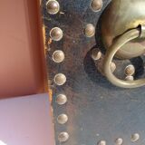 Miroir orientale cuir et clous 28x55cm