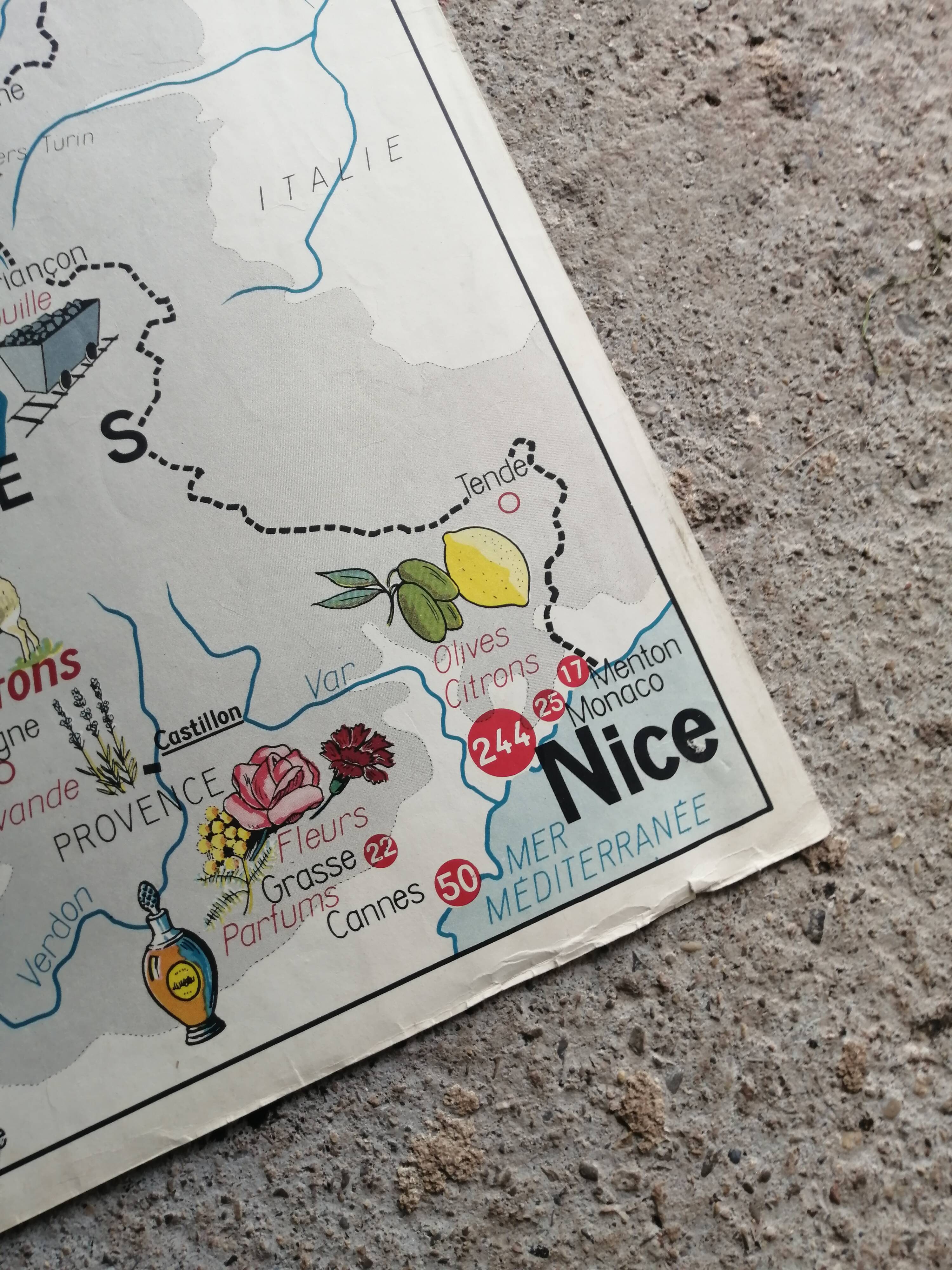 MDI Economic Map Poster - Pyrenees, Aquitaine Basin, Alps and Jura