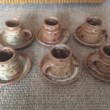 6 stoneware coffee cups