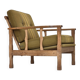 1970s, Danish armchair, furniture wool, solid oak wood.