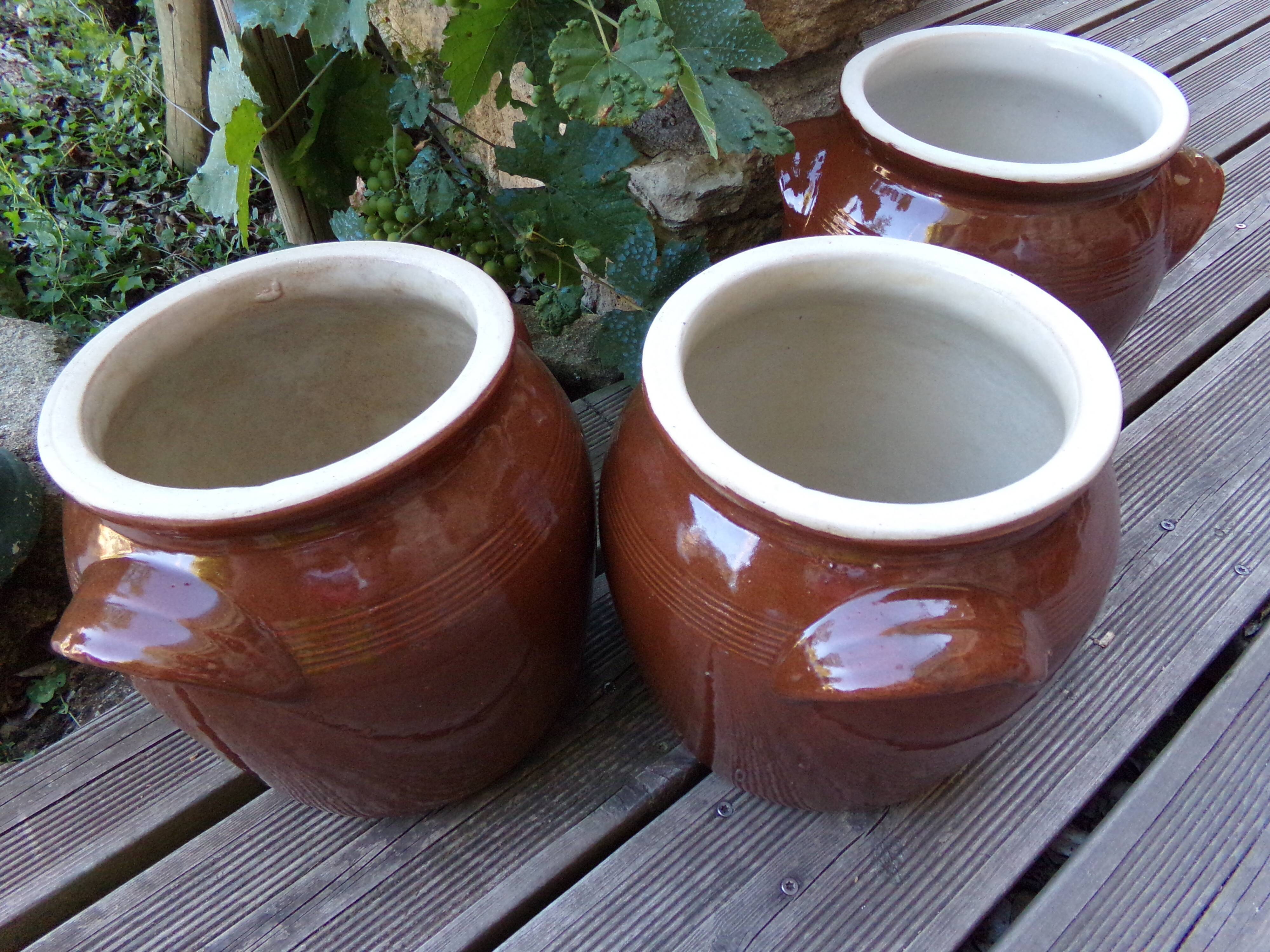 Glazed stoneware grease pot